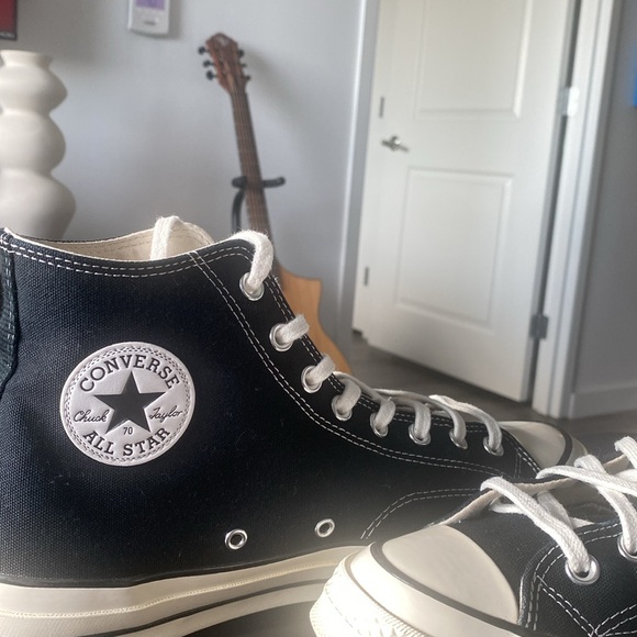 CONVERSE MEN'S CHUCK TAYLOR 70 HI TOP (MEN’S SIZE 11.5) BLACK/EGRET - Picture 6 of 9